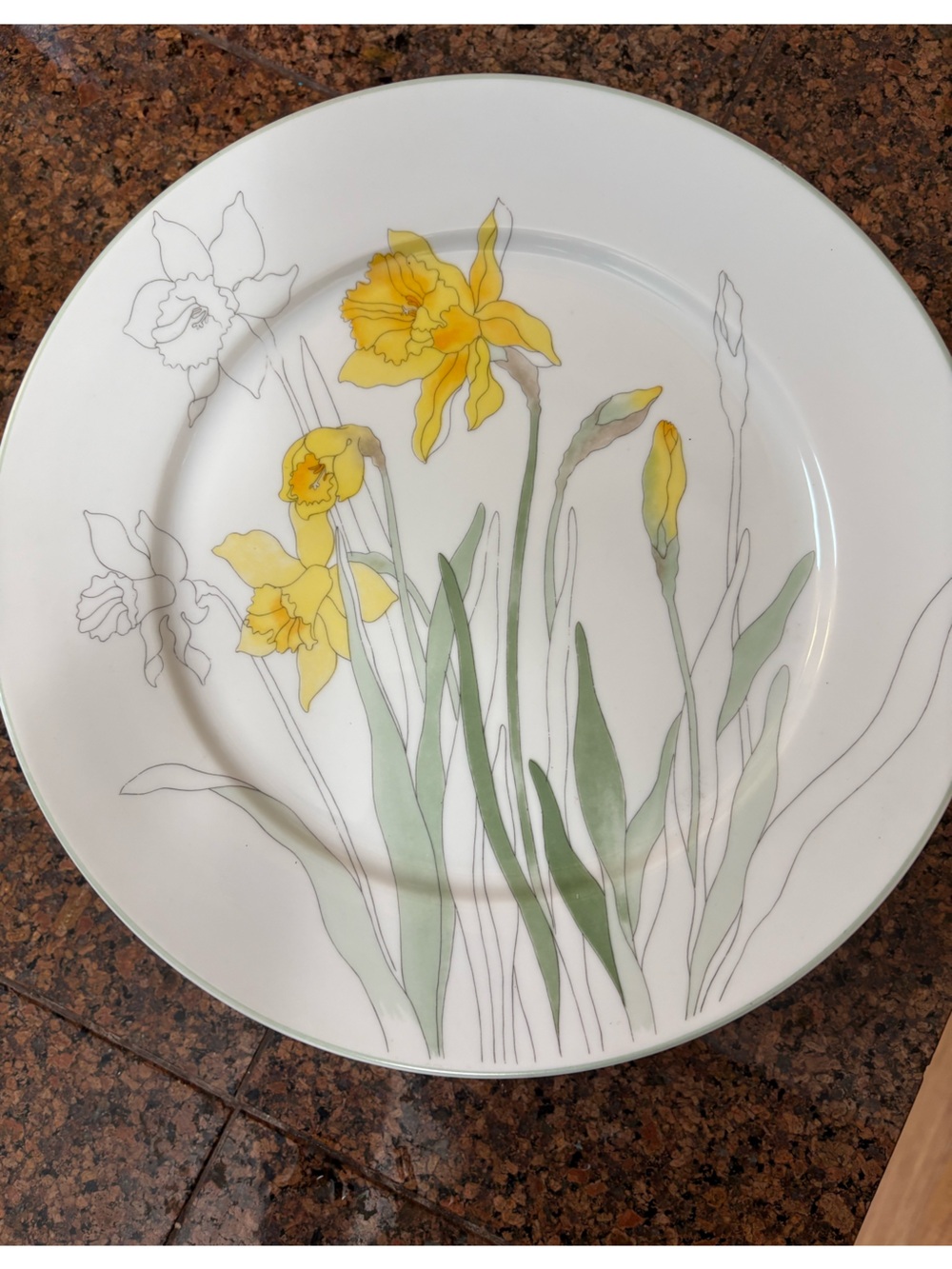 Watercolors Block Spal Portugal “Daffodil” Dinner Plate